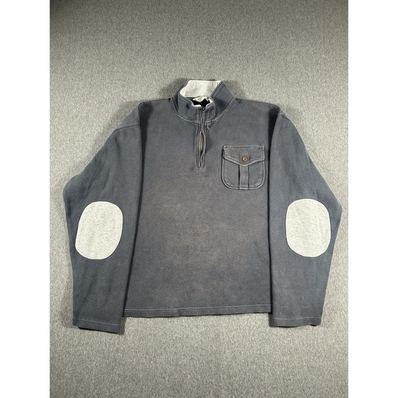 Orvis Other - Orvis Men's Vintage 1/4 Zip Ribbed Cotton Pullover Sweater with Elbow Patch L